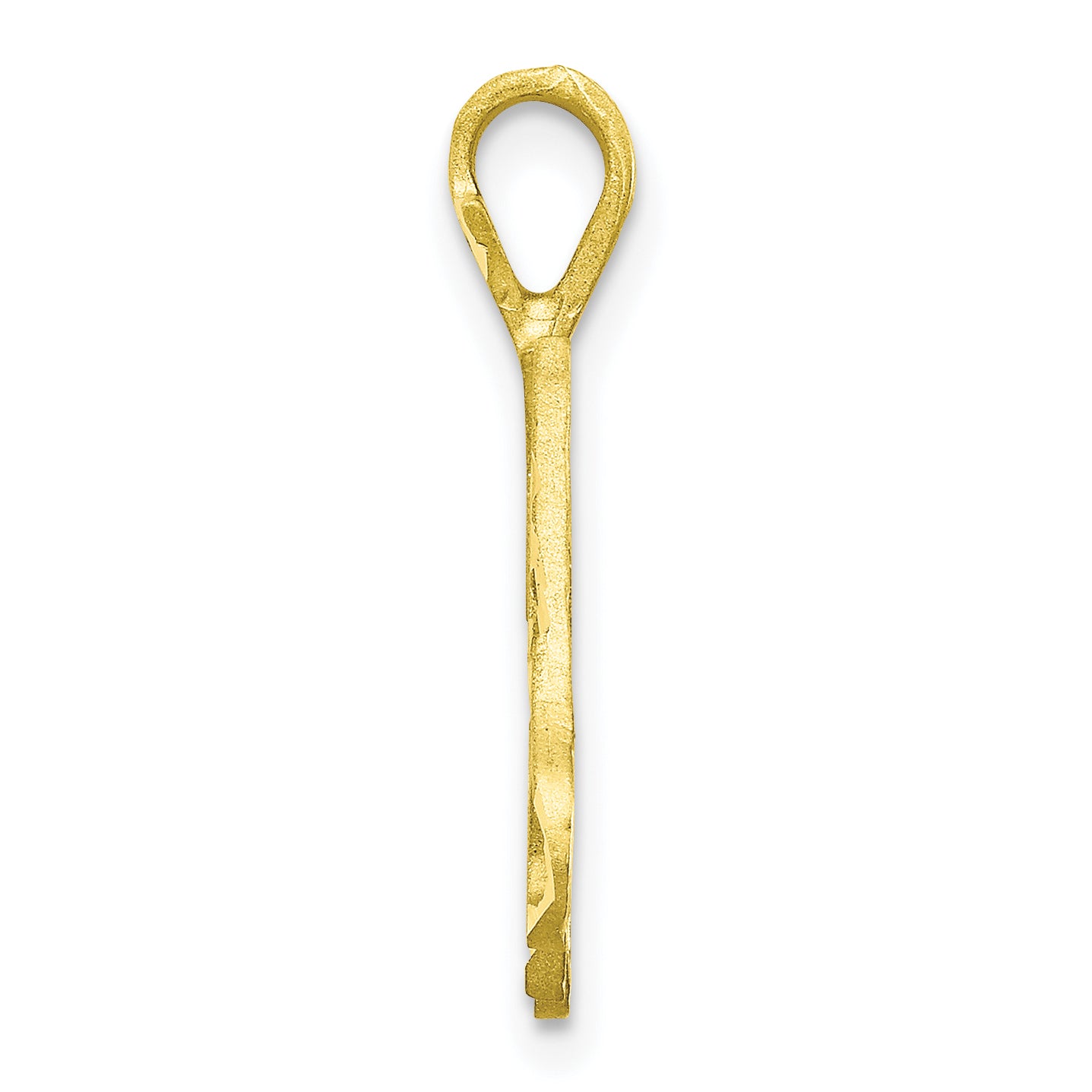 10K Diamond-cut Grooved Initial A Charm