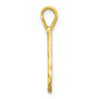 10K Diamond-cut Grooved Initial A Charm
