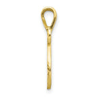 10K Diamond-cut Grooved Initial A Charm