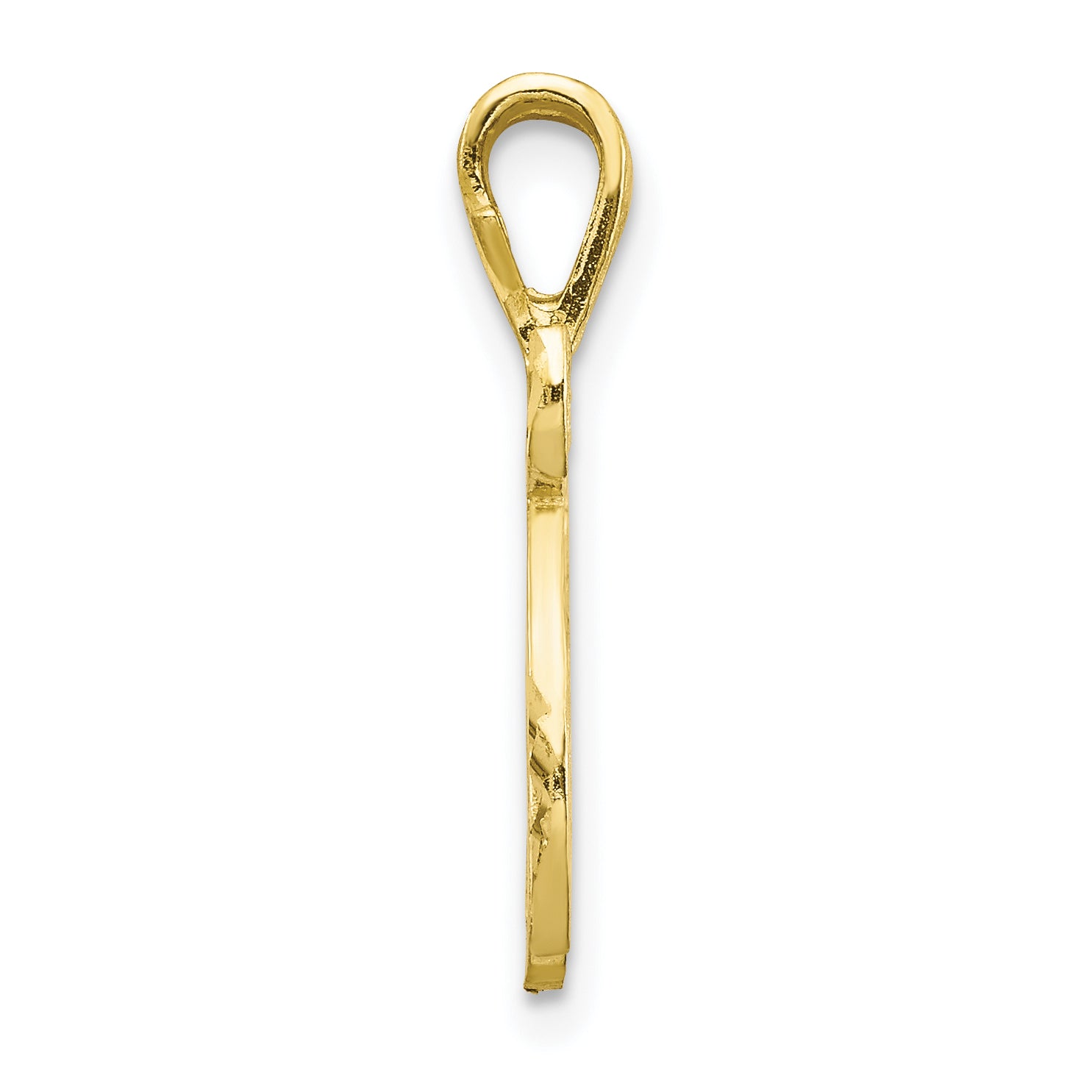 10K Diamond-cut Grooved Initial A Charm