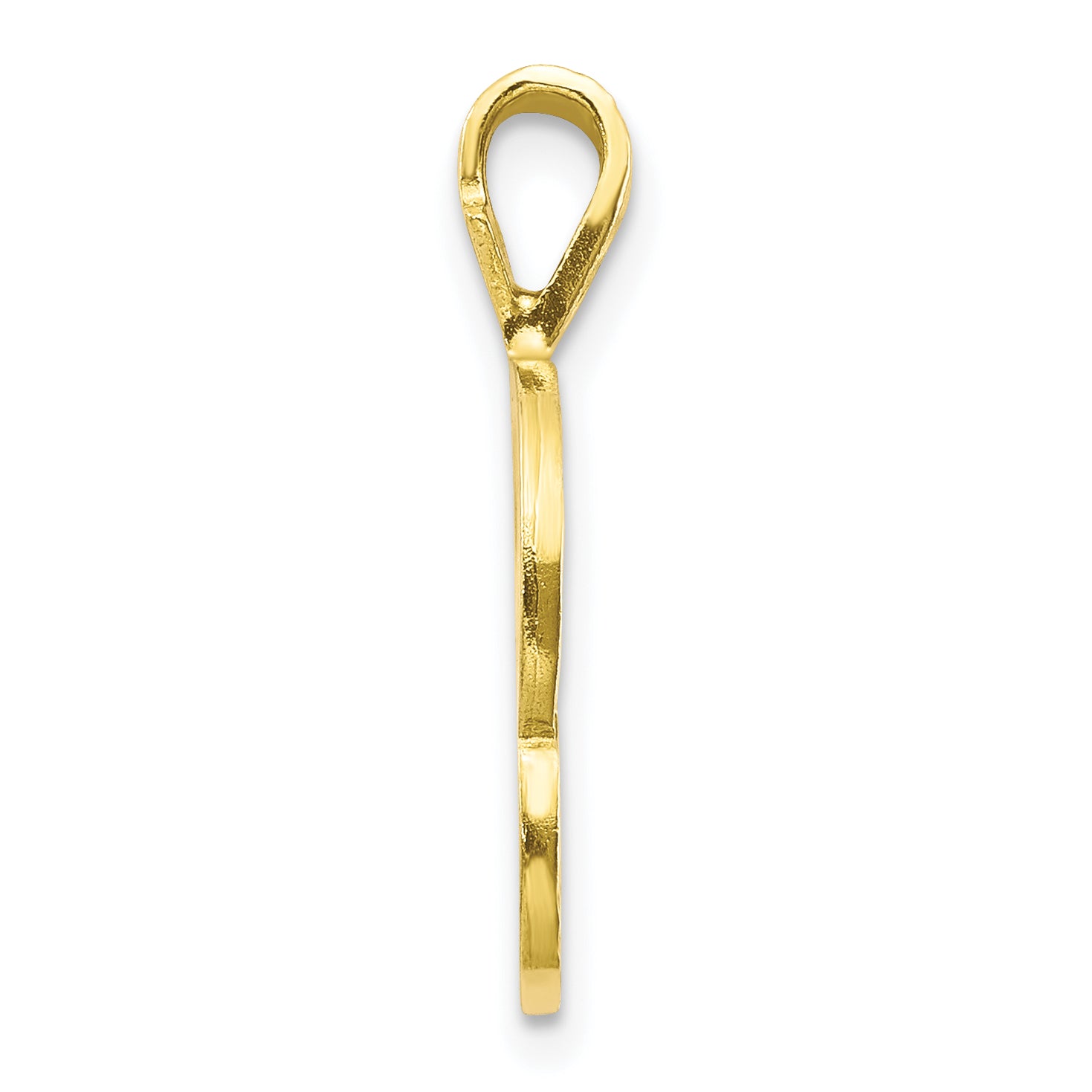 10K Diamond-cut Grooved Initial A Charm