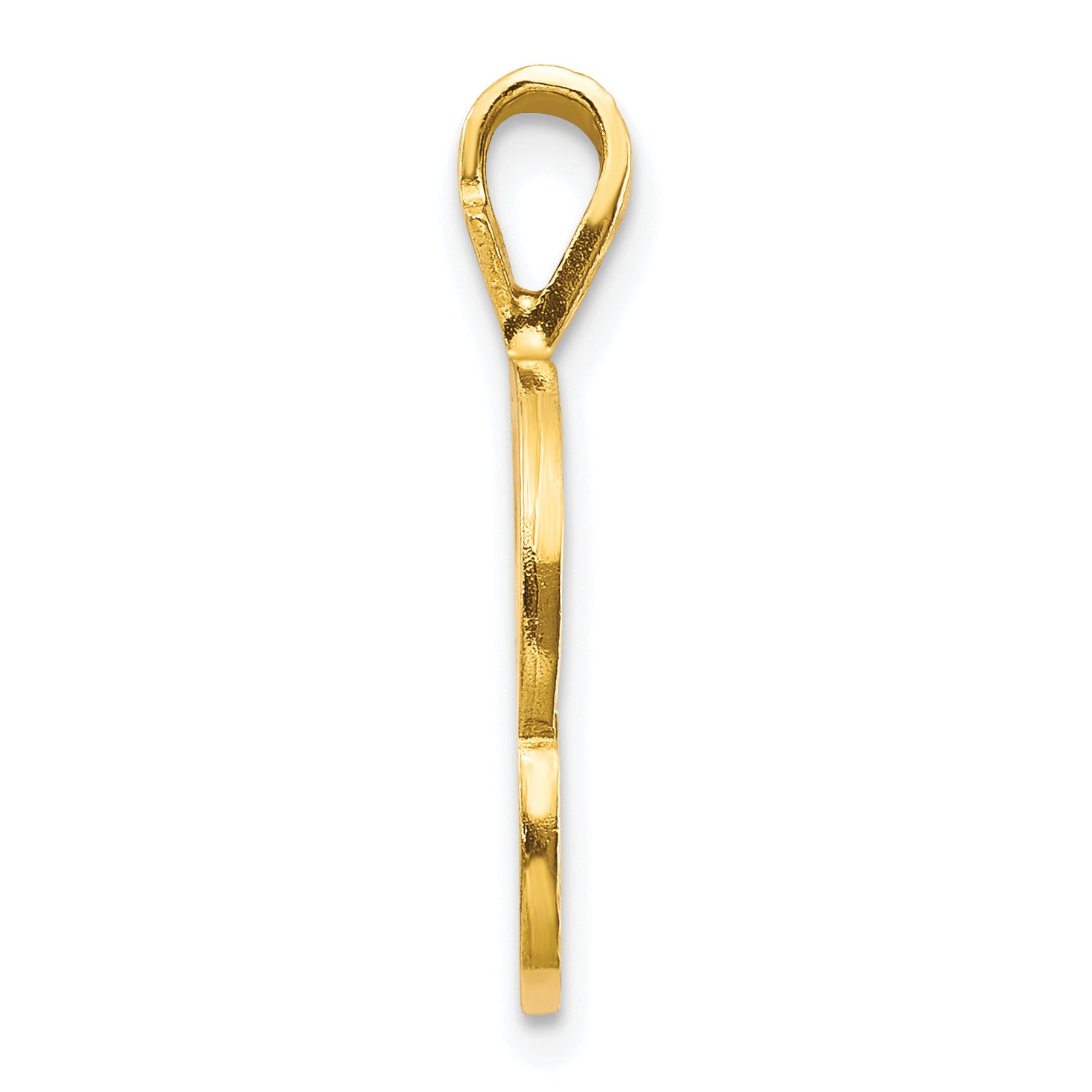10K Gold Polished Initial P Pendant Elegant Solid Charm Secondary image