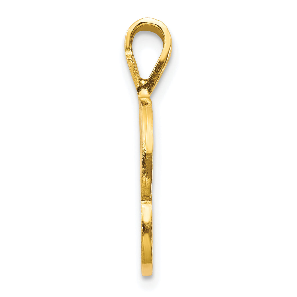 10K Gold Polished Initial P Pendant Elegant Solid Charm