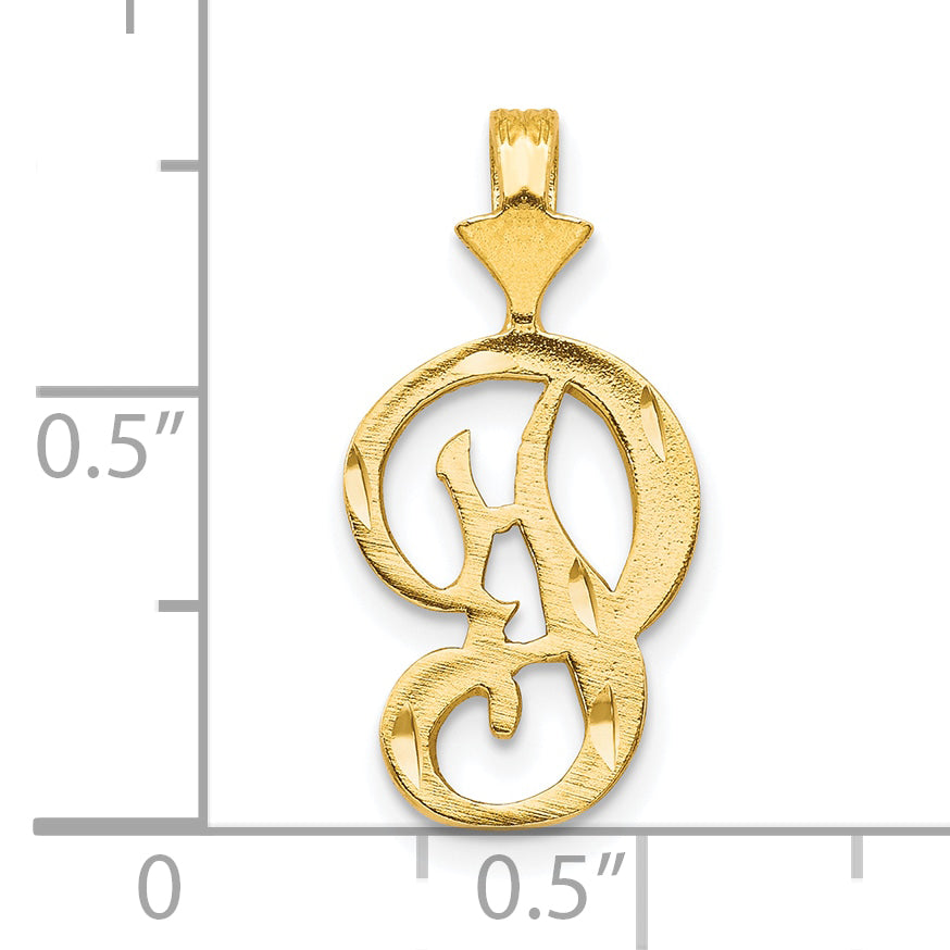 10K Gold Polished Initial P Pendant Elegant Solid Charm