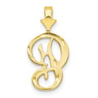 10K Diamond-cut Grooved Initial A Charm