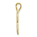 10K Diamond-cut Grooved Initial A Charm