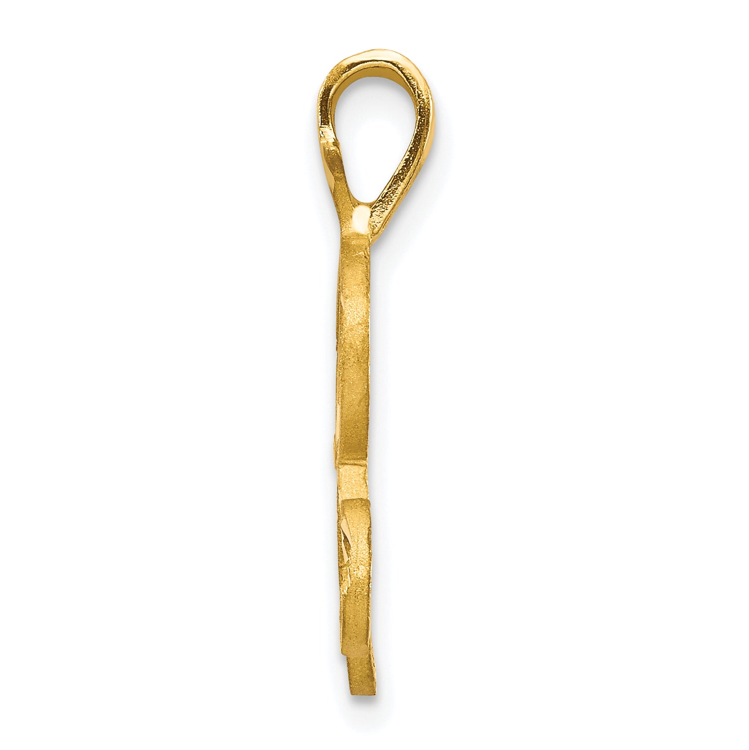 10K Gold Initial R Pendant with Polished Solid Design Secondary image