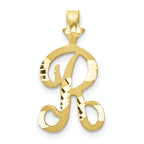 10K Diamond-cut Grooved Initial A Charm