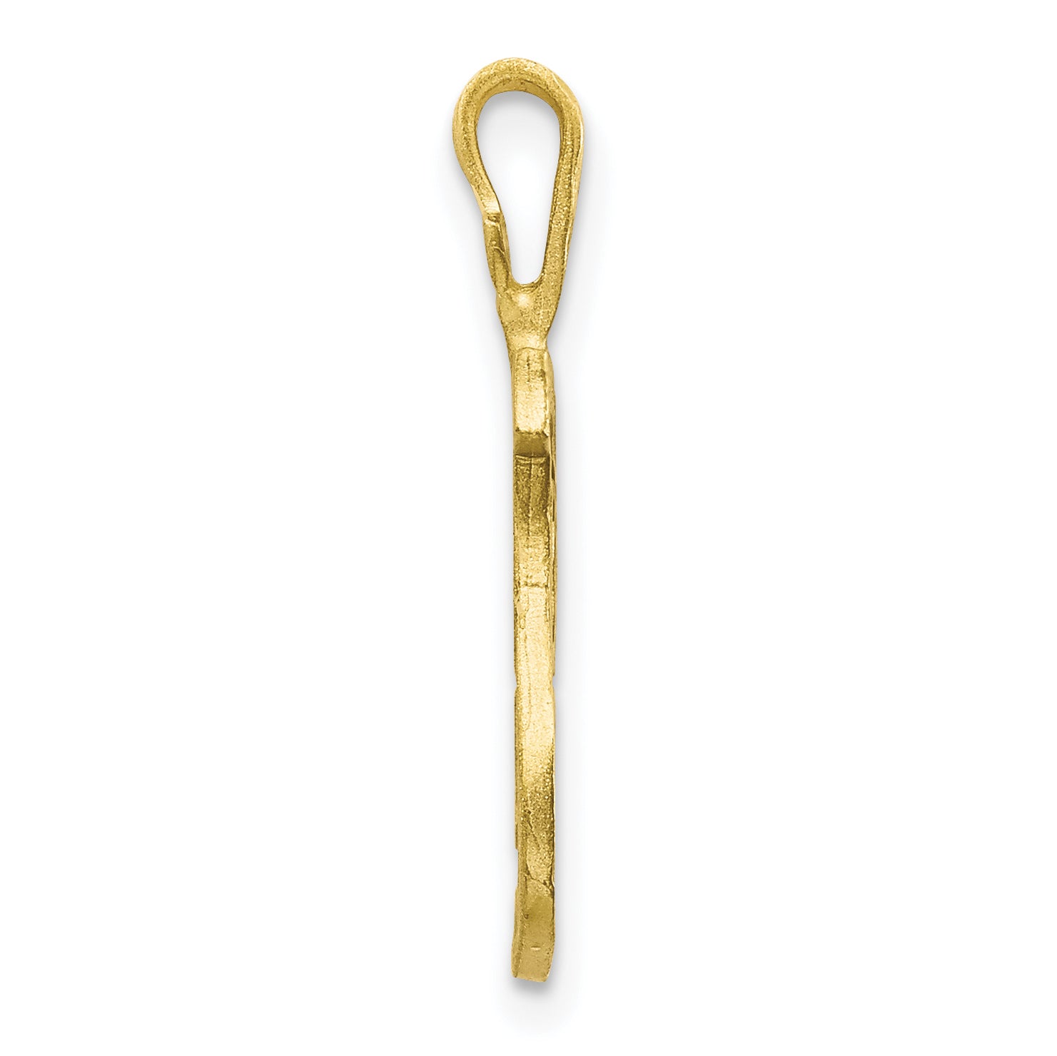 10K Diamond-cut Grooved Initial A Charm