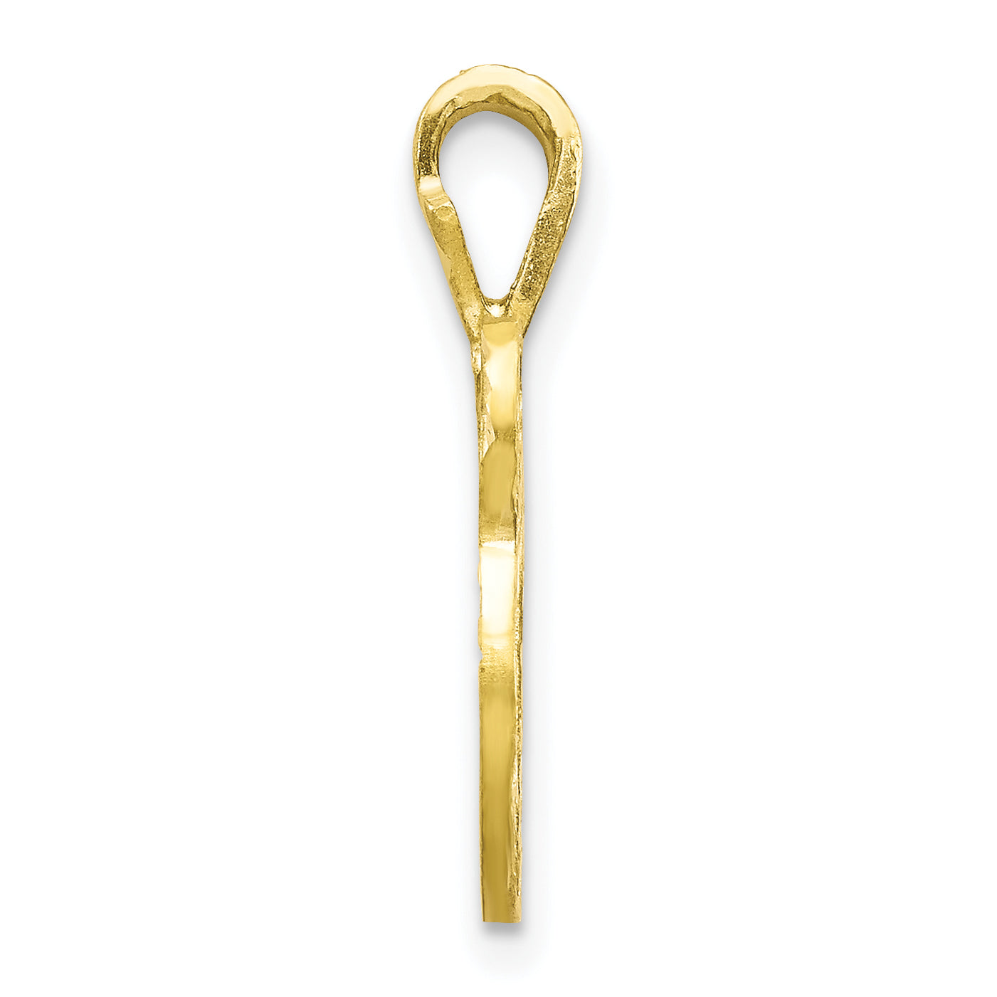10K Diamond-cut Grooved Initial A Charm