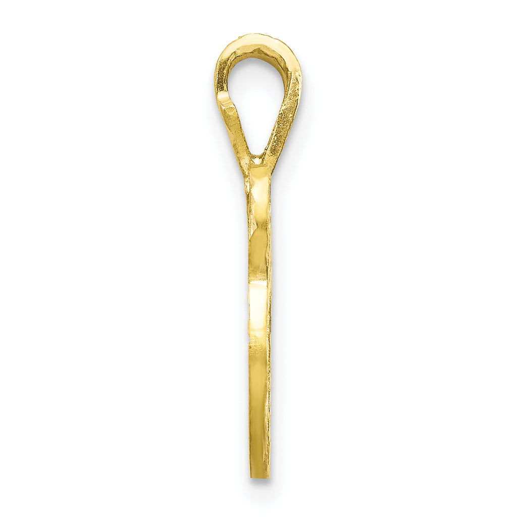 10K Diamond-cut Grooved Initial A Charm