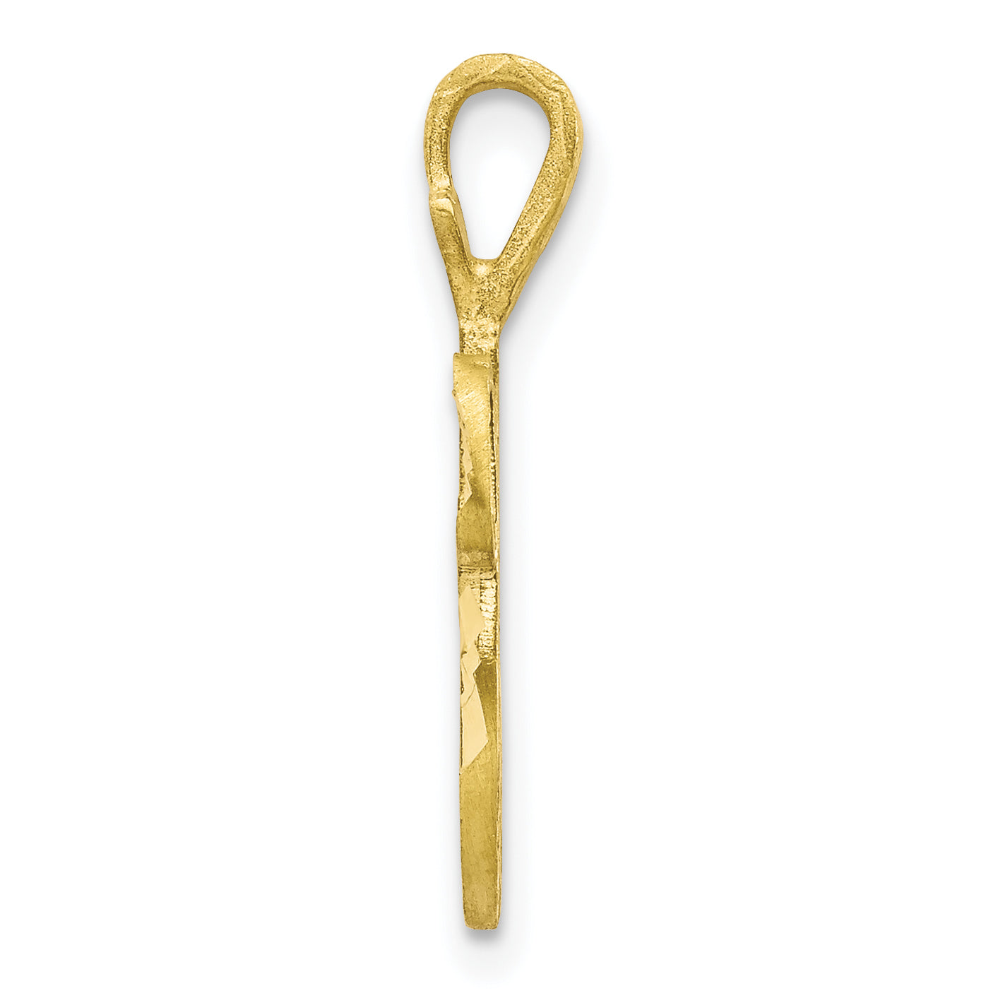 10K Diamond-cut Grooved Initial A Charm