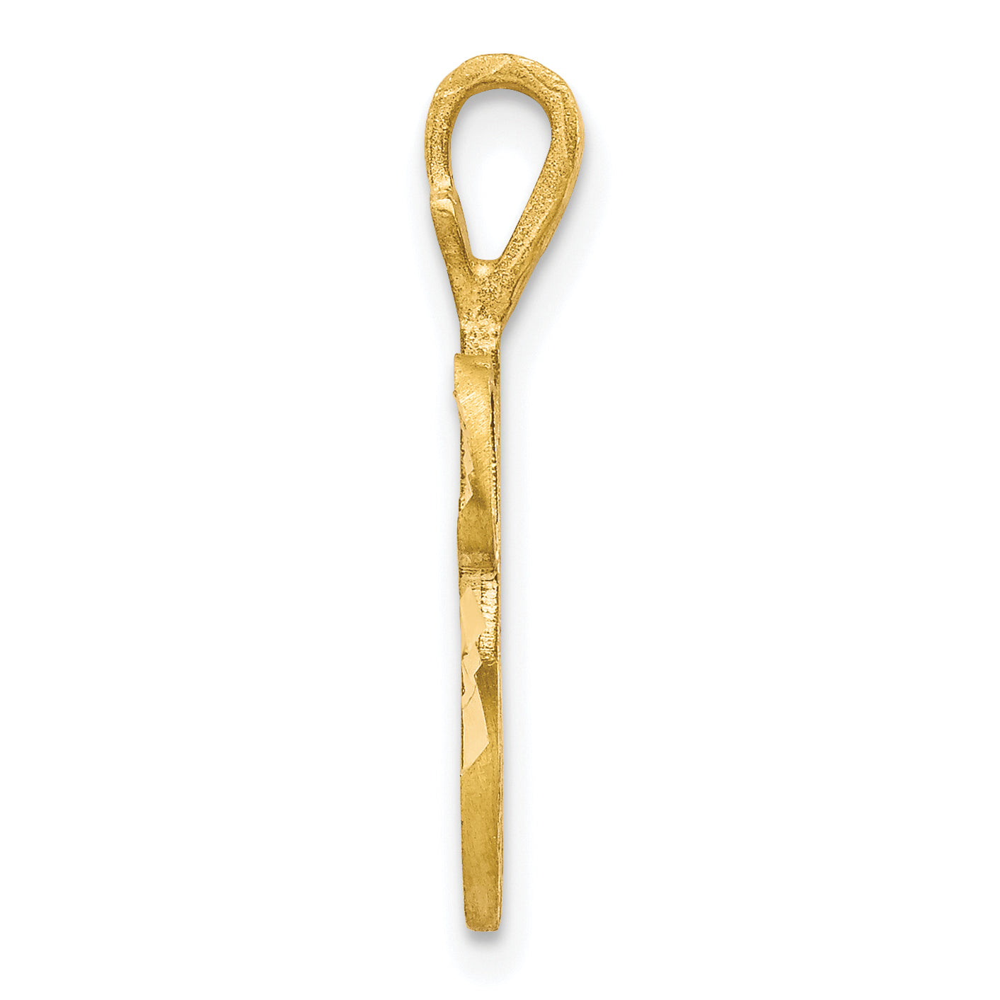10K Gold Initial W Pendant with Polished Finish Elegant and Solid Design Secondary image