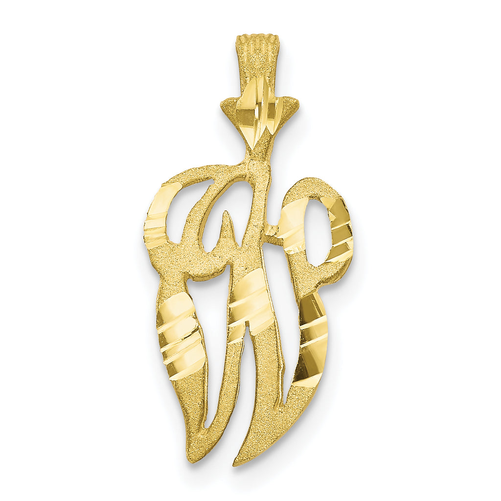 10K Diamond-cut Grooved Initial A Charm