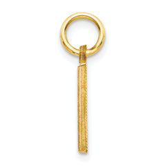10K Gold Satin Diamond-Cut Initial A Charm  Elegant Polished Finish