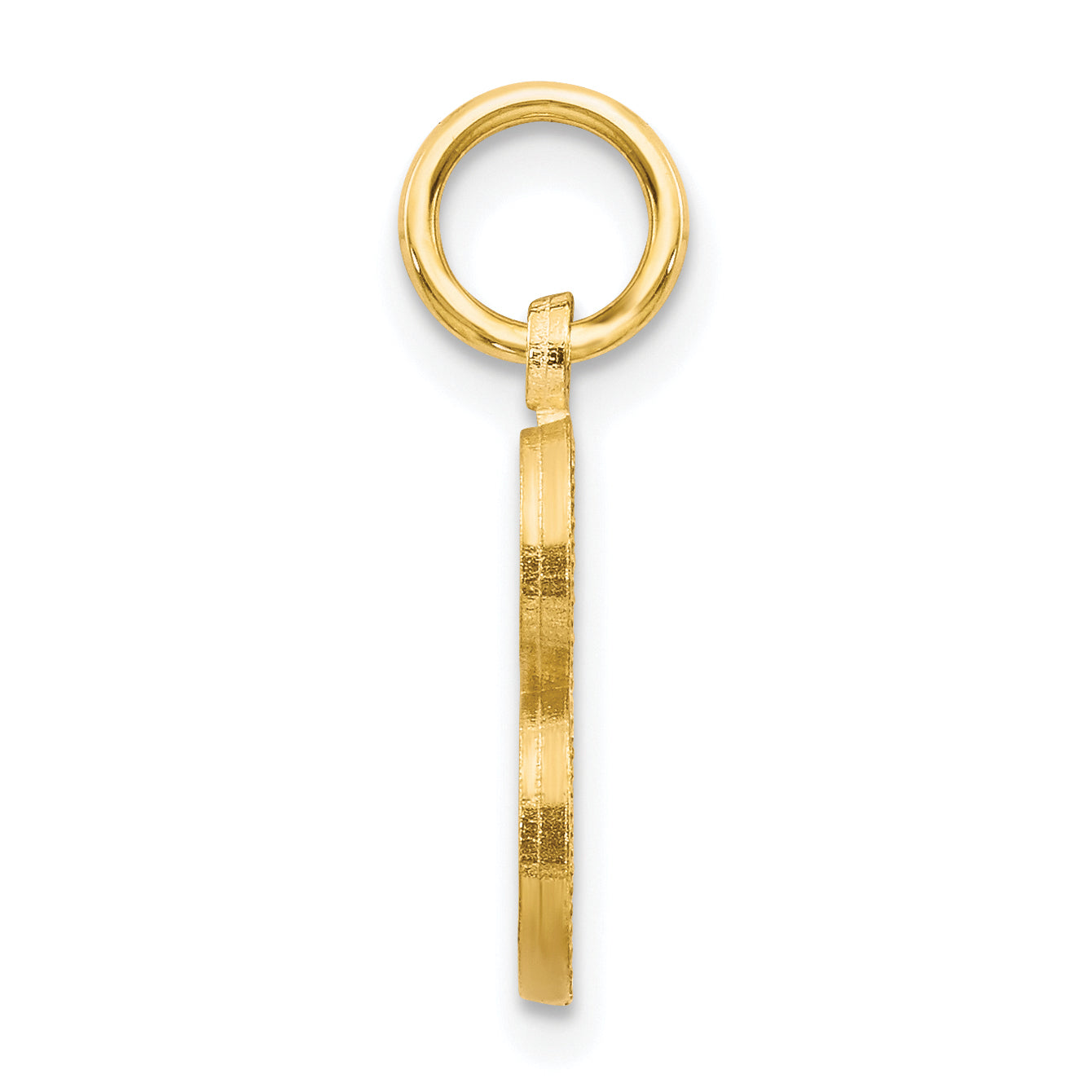 10K Gold Satin Diamond-Cut Initial B Charm Polished, Solid, Elegant Secondary image