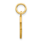 10K Gold Satin Diamond-Cut Initial C Charm  Polished & Solid