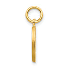 10K Gold Satin Diamond-Cut Initial D Charm  Polished & Solid Design