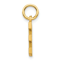 10K Yellow Gold Initial E Charm with Brushed Finish  Solid and Elegant
