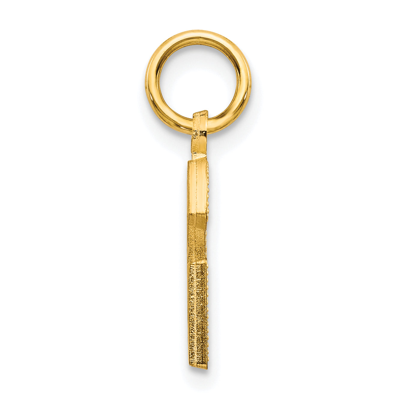 10K Yellow Gold Initial G Charm with Brushed Finish Elegant Gift Secondary image