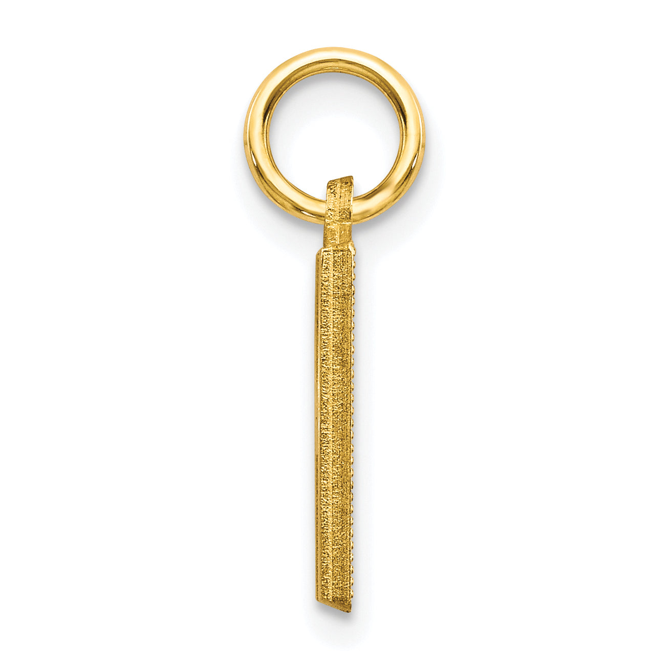 10K Gold Brushed Initial H Charm Solid Elegant Design