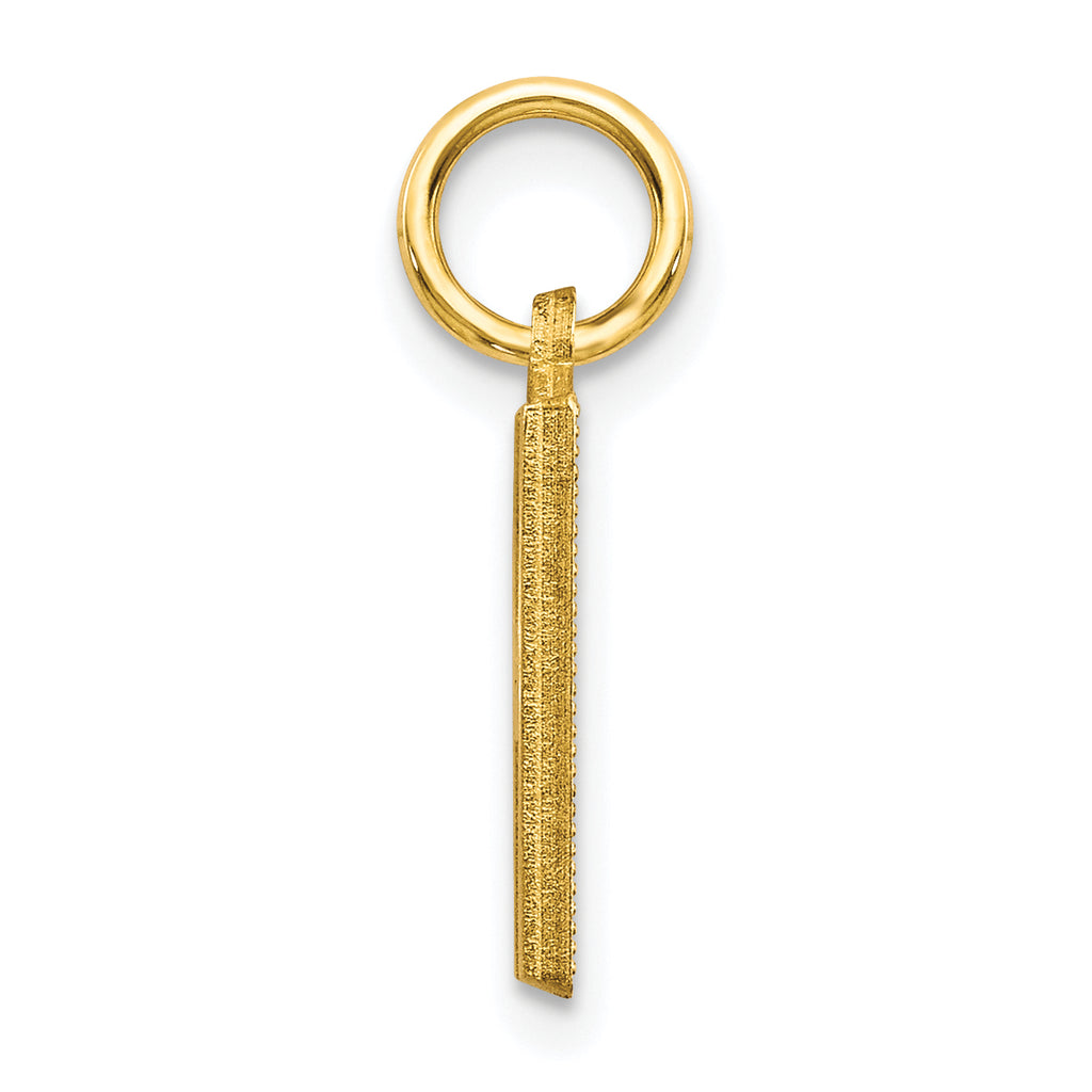 10K Gold Brushed Initial H Charm Solid Elegant Design