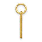 10K Gold Brushed Initial H Charm Solid Elegant Design