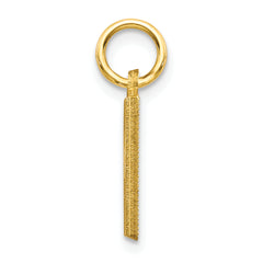 10K Gold Brushed Initial H Charm Solid Elegant Design