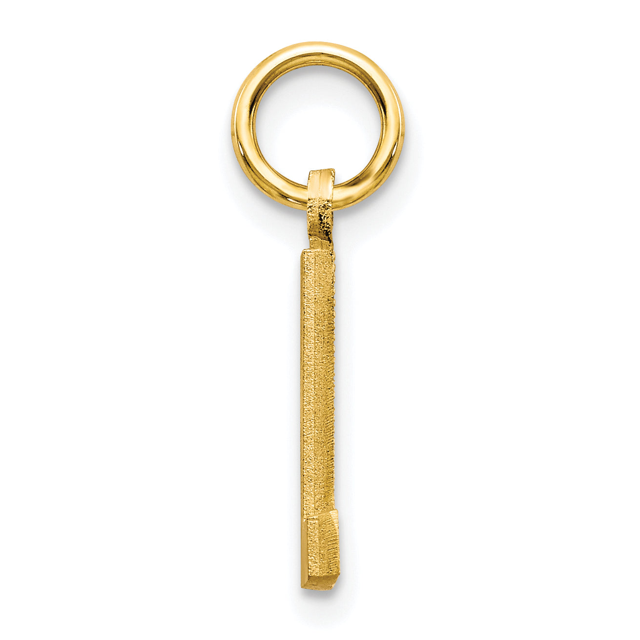 10K Yellow Gold Brushed Initial L Charm  Solid & Elegant Design Secondary image