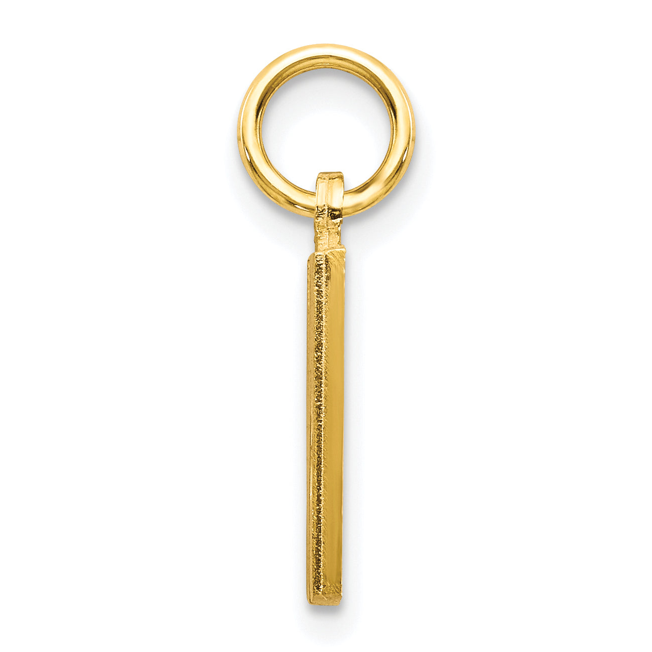 10K Gold Brushed Initial M Charm  Solid, Elegant Yellow Gold Design Secondary image