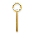 10K Gold Brushed Initial M Charm  Solid, Elegant Yellow Gold Design