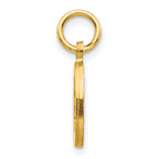 10K Yellow Gold Initial O Charm with Brushed Finish Solid and Elegant