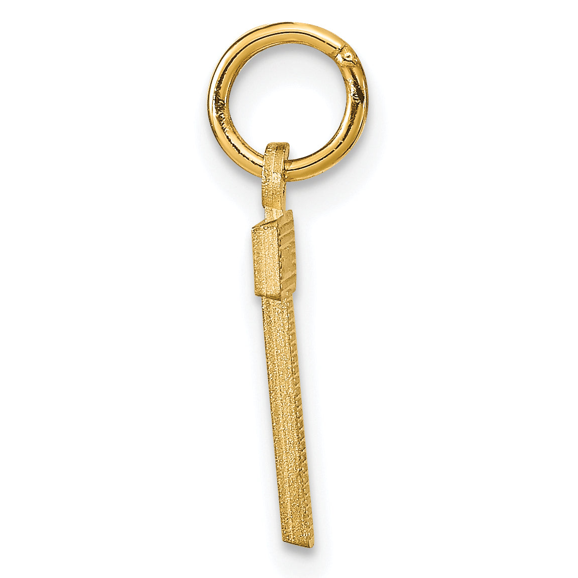 10K Gold Brushed Solid Initial T Charm Elegant & Themed Design Secondary image