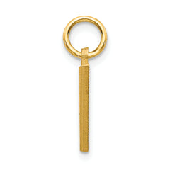 10K Yellow Gold Initial V Charm with Brushed Finish Solid & Elegant
