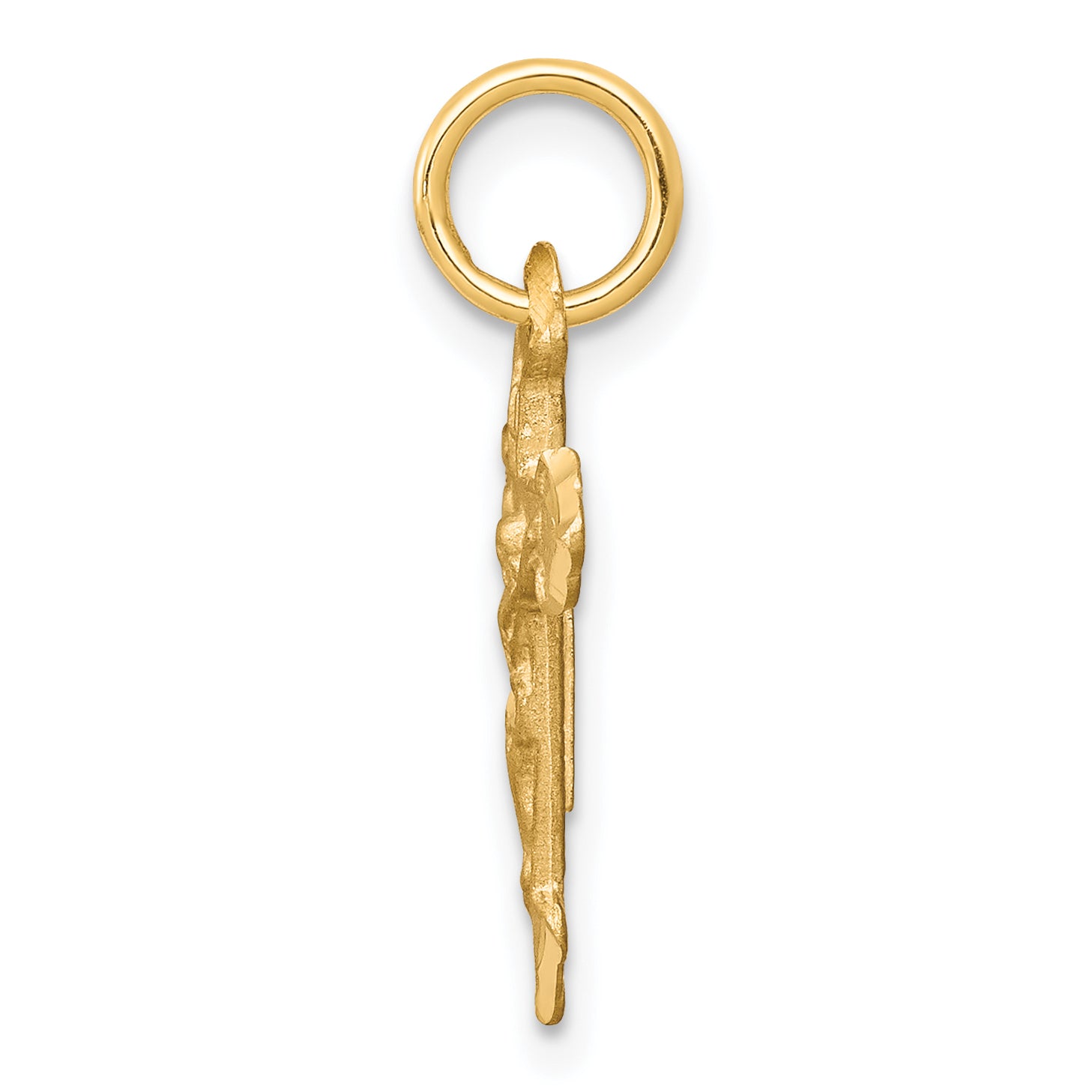 10K Gold Polished Crucifix Charm Solid and Elegant Pendant Secondary image