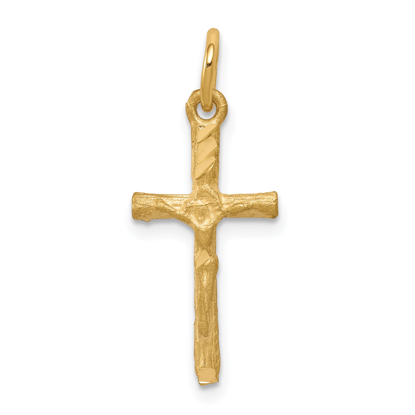 10k Solid Satin Polished Cross Charm Main image