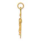 10K Gold Polished Crucifix Pendant with Solid Design