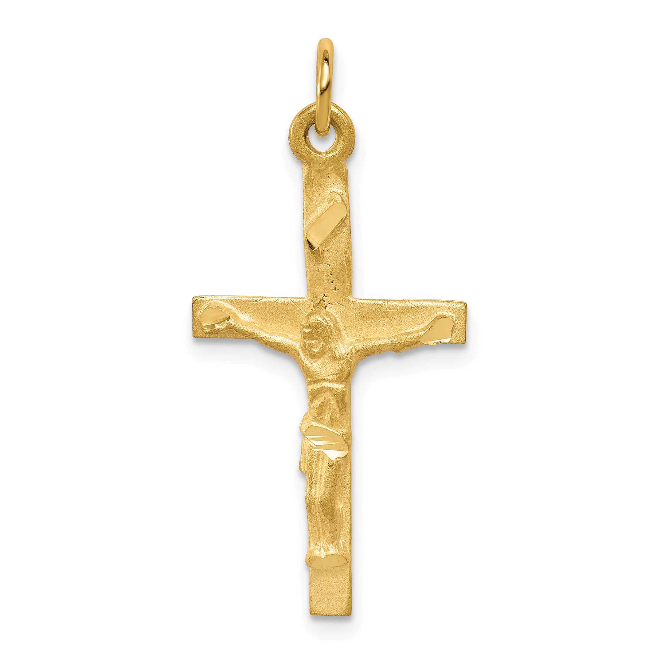 10k Solid Polished Crucifix Pendant Main image