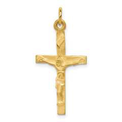 10k Solid Polished Crucifix Pendant