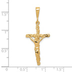 10K Gold Solid Crucifix Pendant with Polished Finish  Classic and Elegant