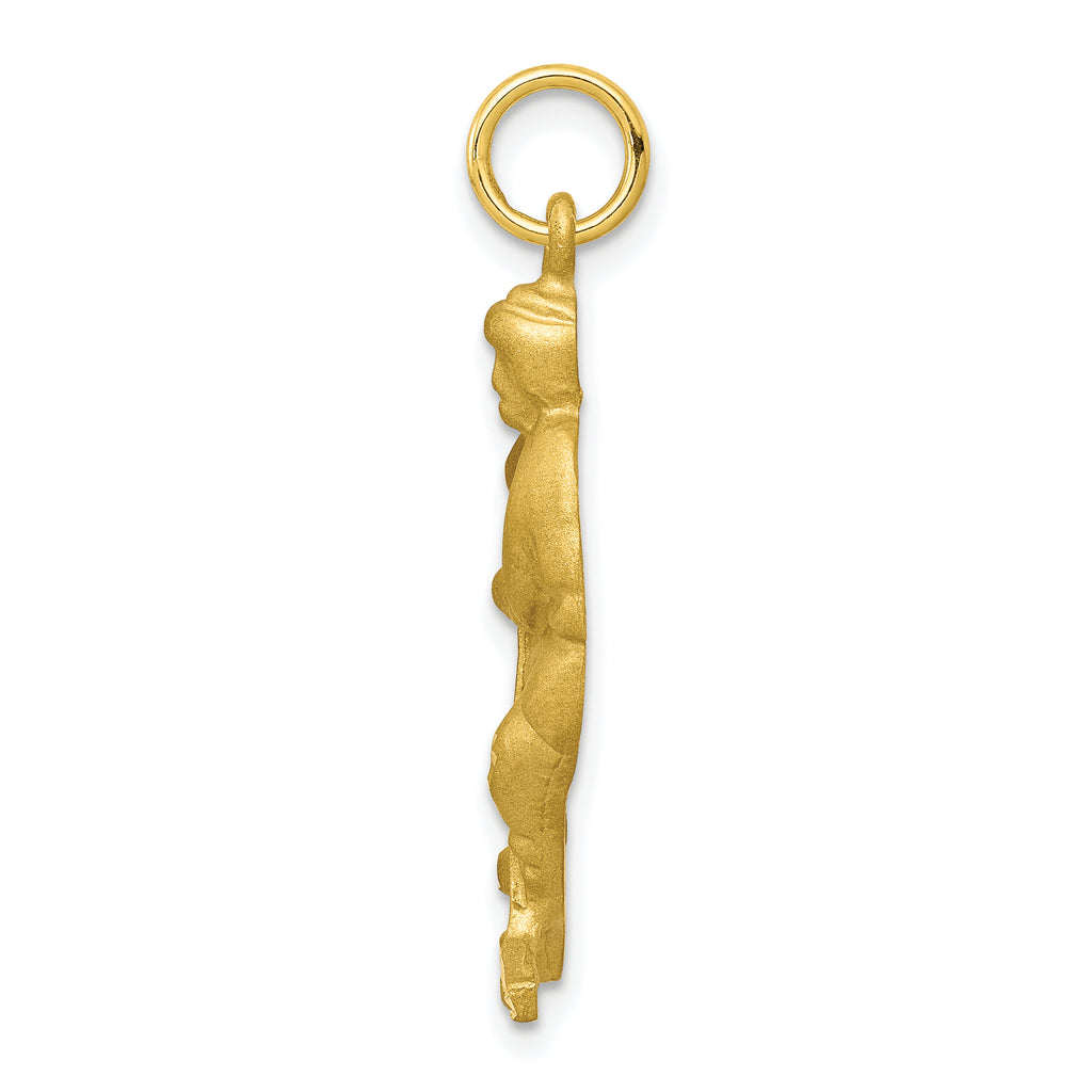 10K Gold Polished Hockey Player Charm Solid and Themed Design