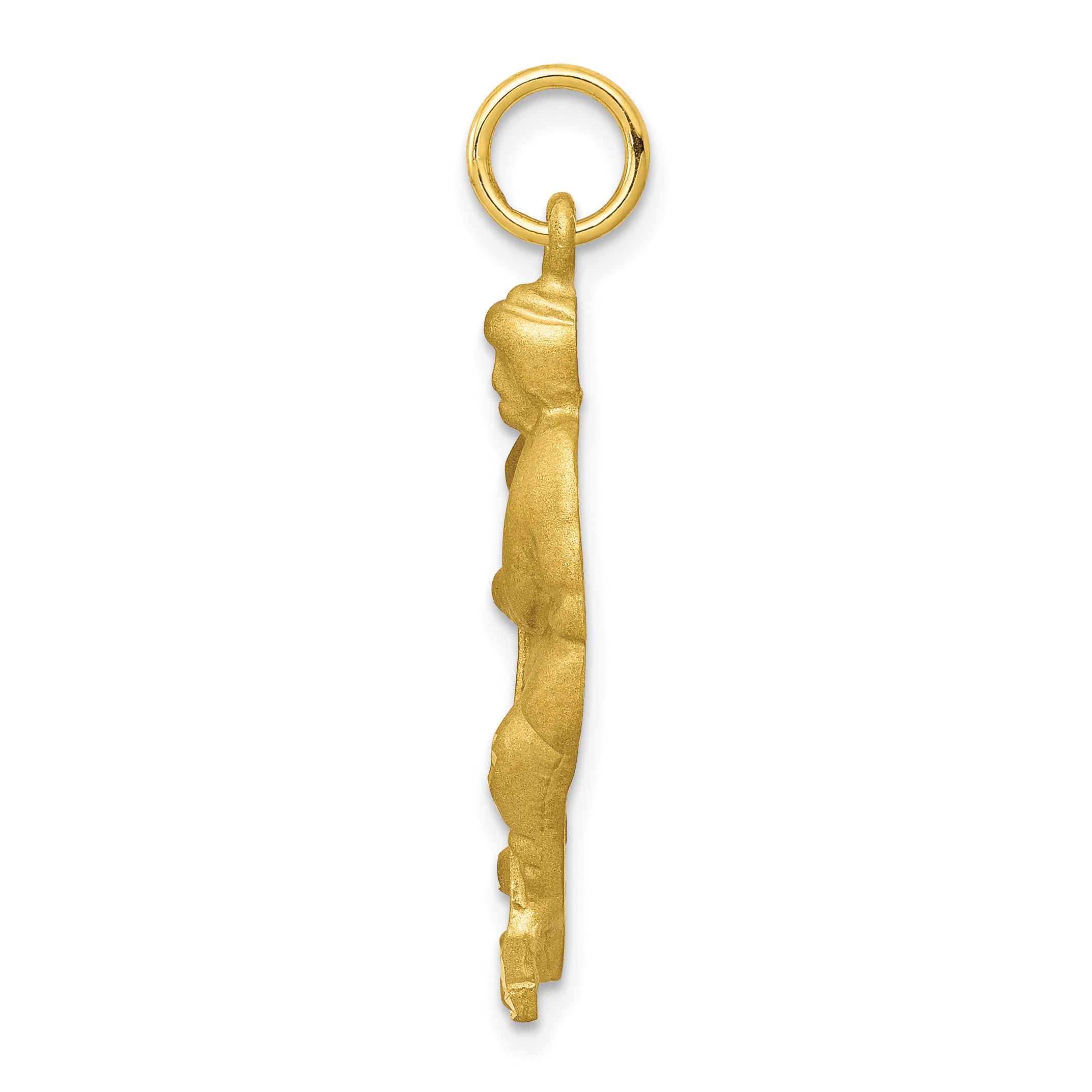 10K Gold Polished Hockey Player Charm Solid and Themed Design