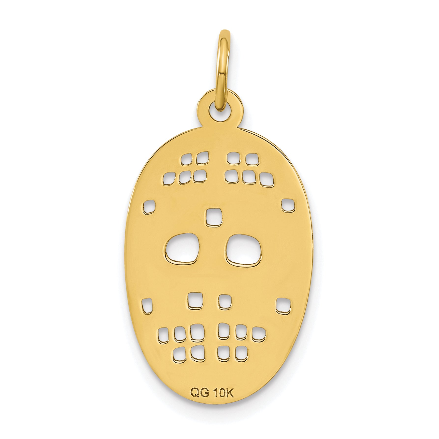 10K Gold Hockey Mask Charm with Polished Brushed Finish Unisex