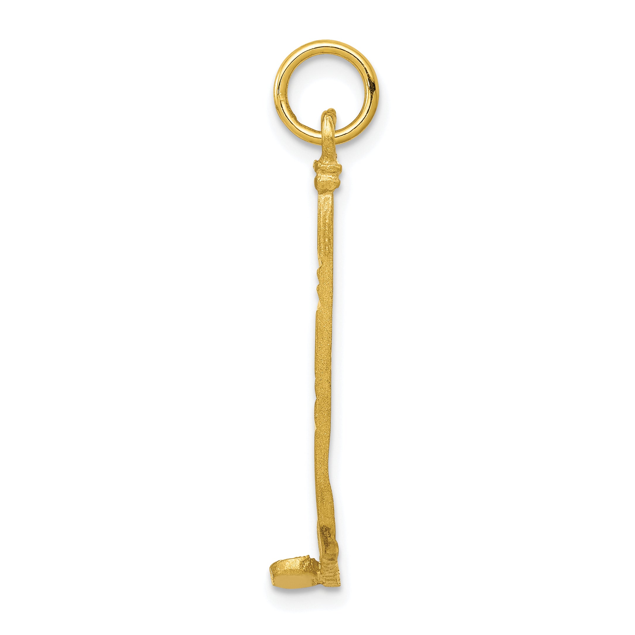10K Gold Solid Hockey Stick Charm with Polished Finish Secondary image