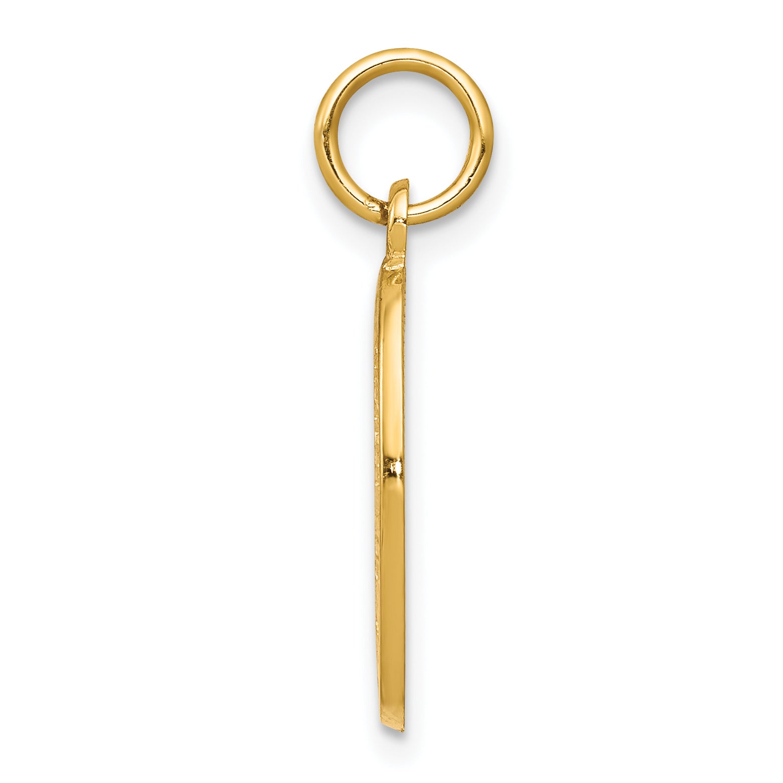 10K Gold St. Christopher Pendant with Polished Satin Finish Solid Design Secondary image