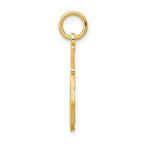 10K Solid Gold Racquetball Racquet Charm with Polished Finish
