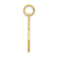 10K Solid Gold Racquetball Racquet Charm with Polished Finish