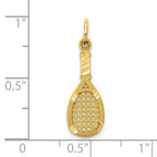 10K Solid Gold Racquetball Racquet Charm with Polished Finish