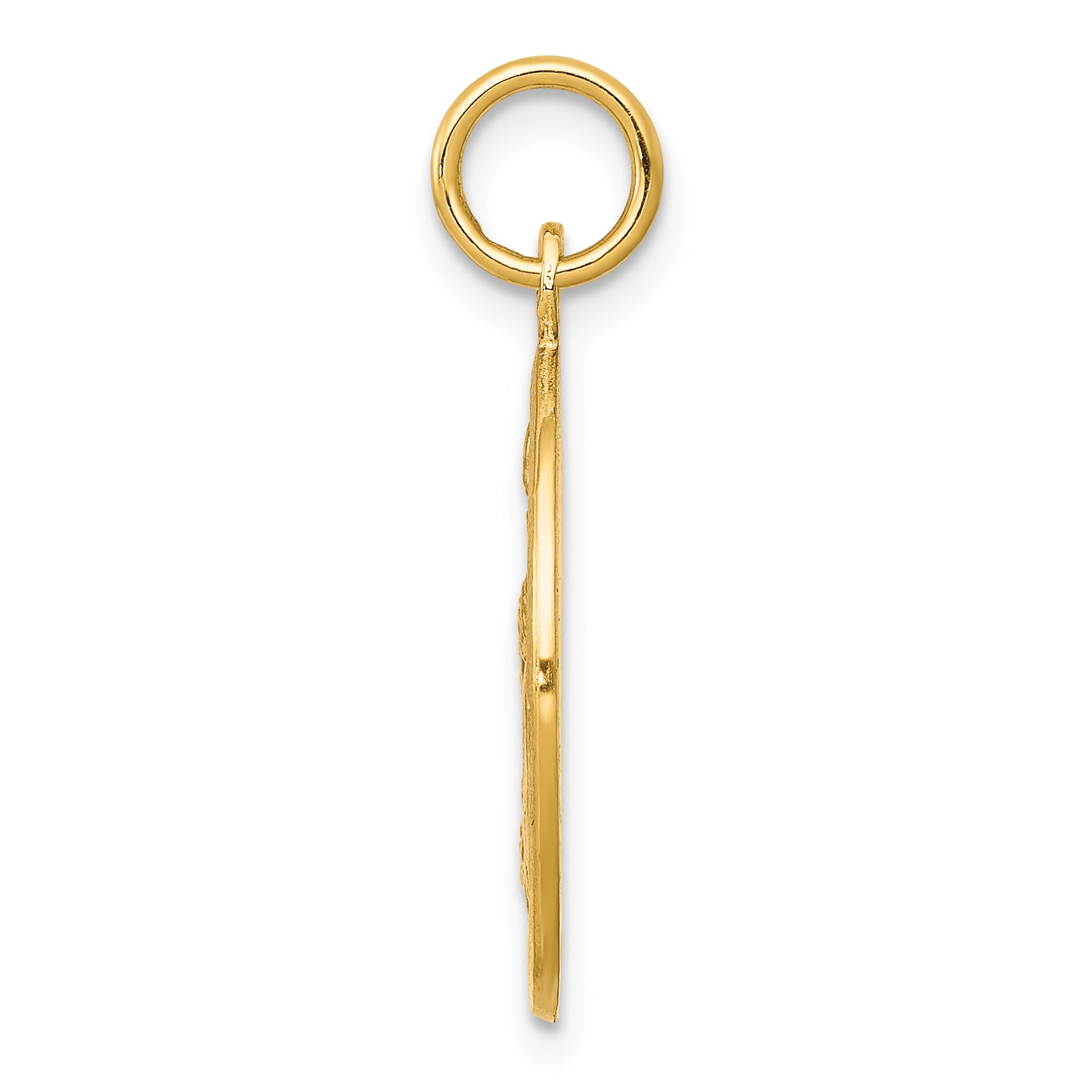 10K Gold Baptism Pendant with Polished & Satin Finish Elegant Design Secondary image