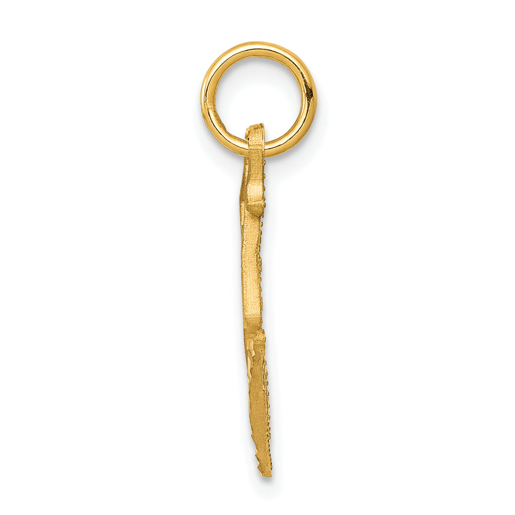10K Gold Diamond-Cut Ice Skate Charm with Polished Finish